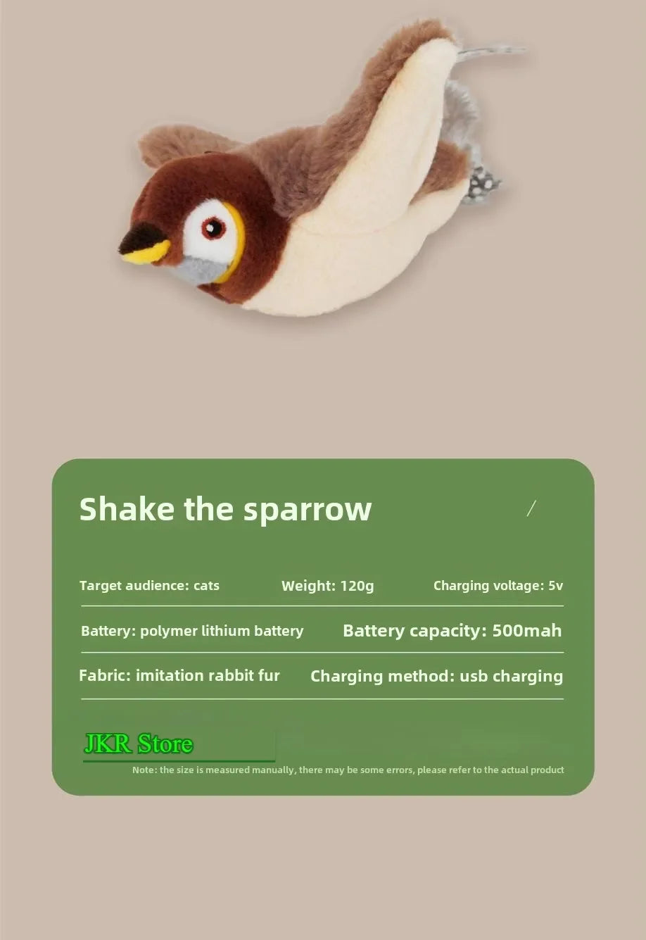 Electric Catnip Pat Bird Toy