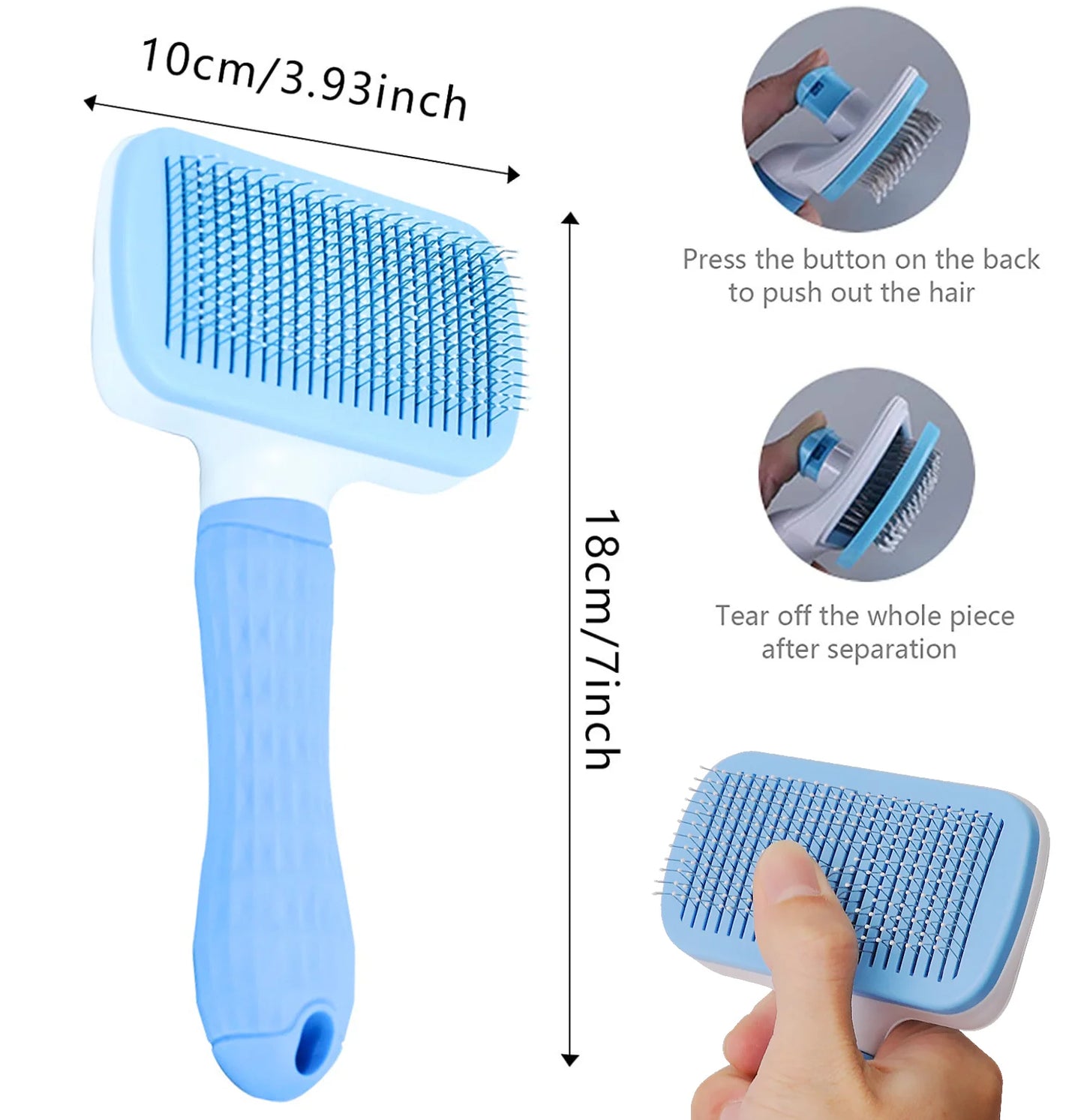 Pet Hair Remover Grooming Brush – Dogs & Cats