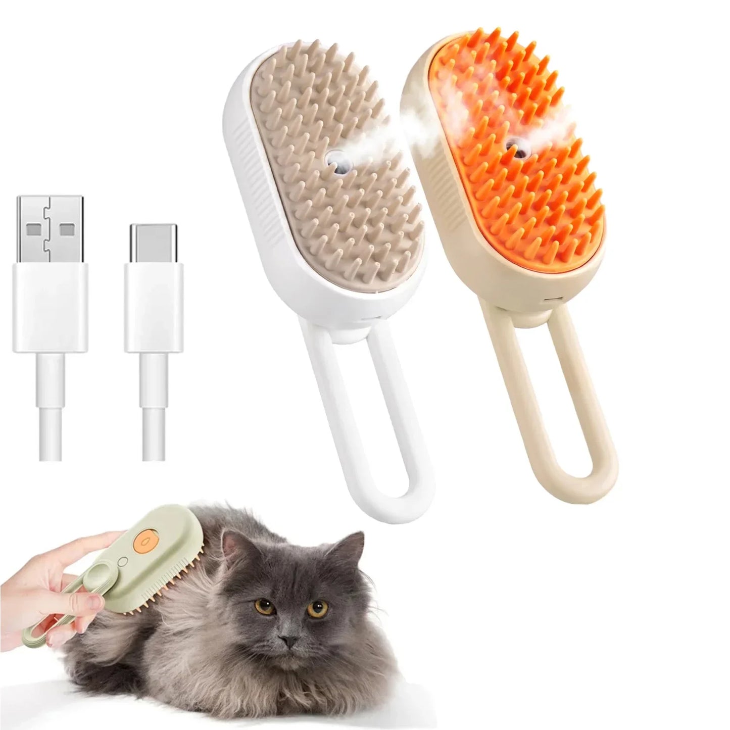 3-in-1 Steam Pet Grooming Brush