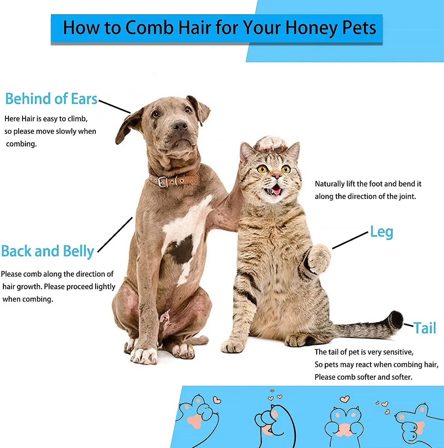 Pet Hair Remover Grooming Brush – Dogs & Cats