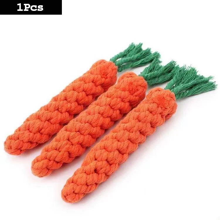 1PC Dog Toy Carrot Knot Rope
