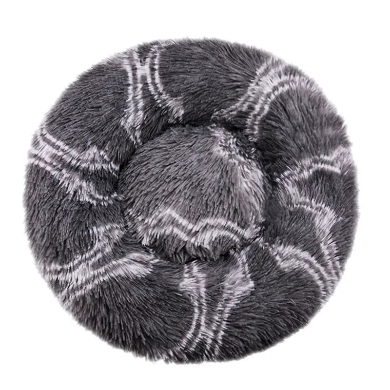 Round Plush Pet Bed for Dogs & Cats