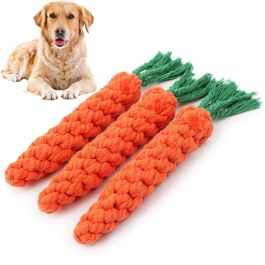1PC Dog Toy Carrot Knot Rope