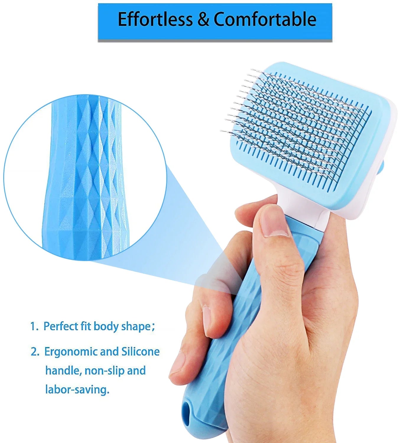 Pet Hair Remover Grooming Brush – Dogs & Cats