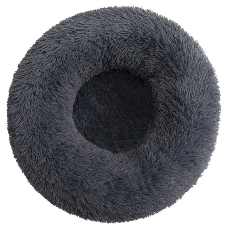 Round Plush Pet Bed for Dogs & Cats