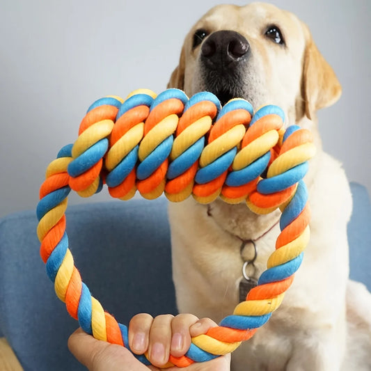 1pc Heavy-Duty Rope Pull Ring Toy for Large Dogs– Durable Braided for Chewing&Teeth Cleaning,for Tug of War and Interactive Play
