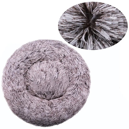 Round Plush Pet Bed for Dogs & Cats
