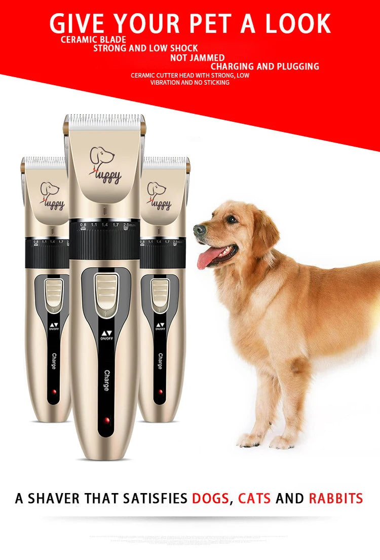 Cordless Pet Hair Clipper with Ceramic Blade