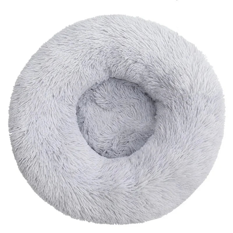 Round Plush Pet Bed for Dogs & Cats