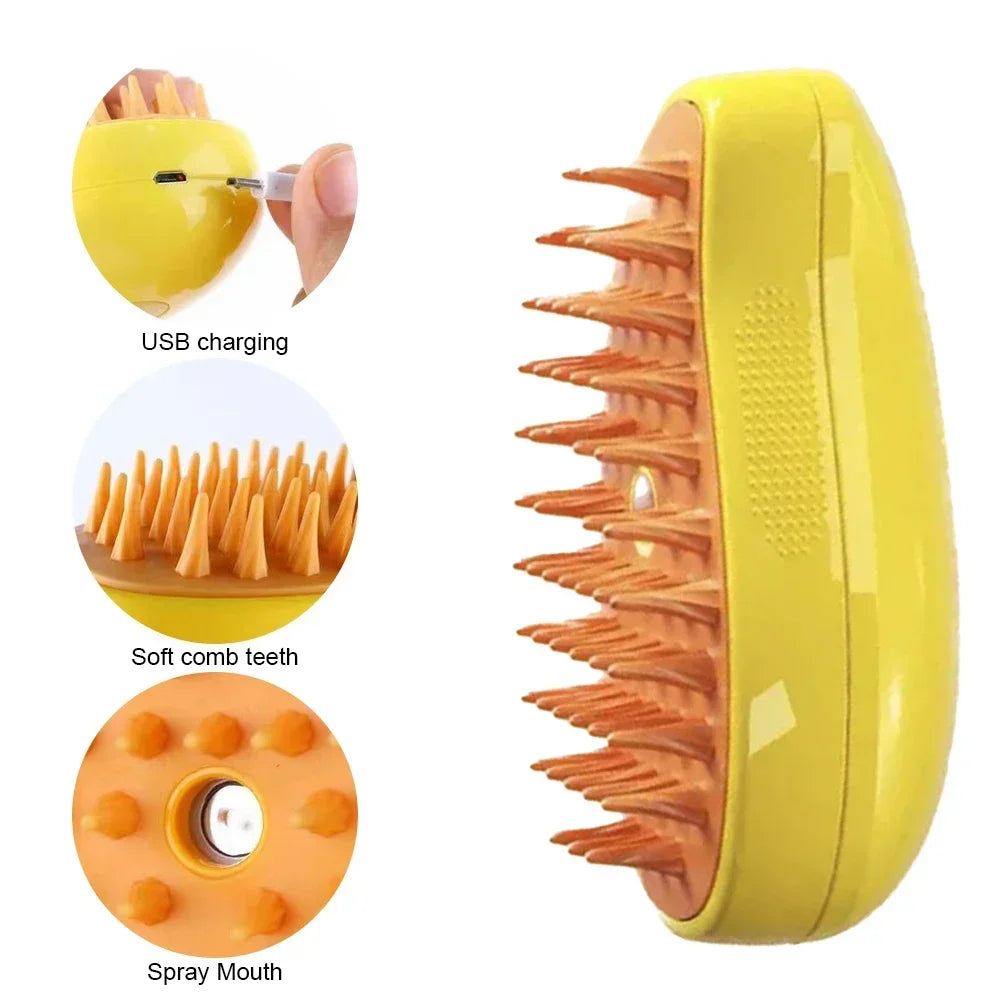 3-in-1 Steam Pet Grooming Brush