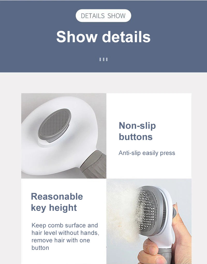 Pet Hair Remover Grooming Brush – Dogs & Cats