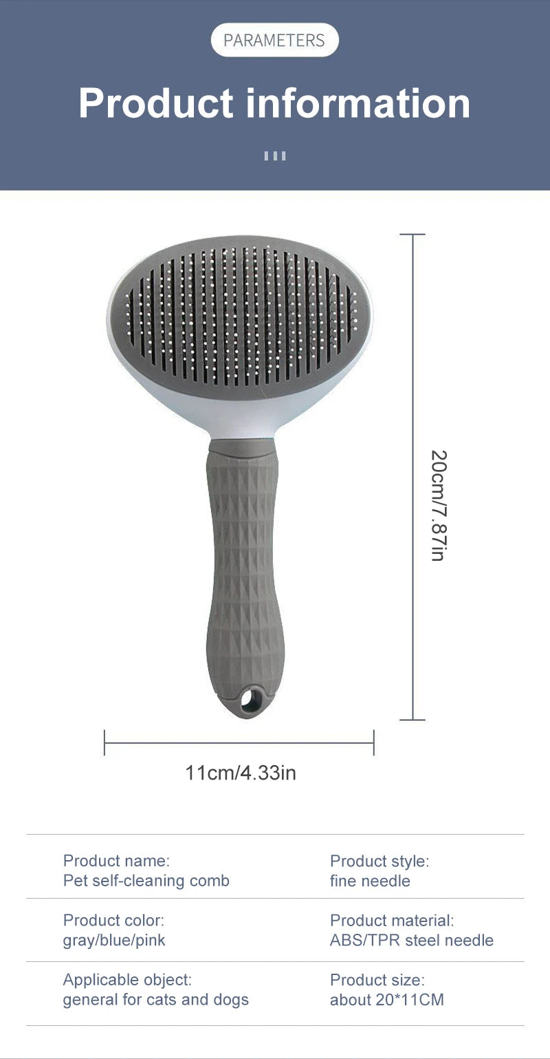 Pet Hair Remover Grooming Brush – Dogs & Cats