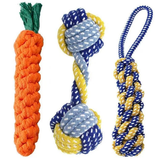 1PC Dog Toy Carrot Knot Rope