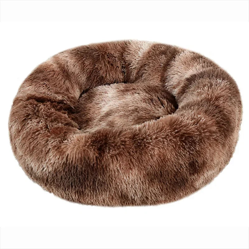 Round Plush Pet Bed for Dogs & Cats