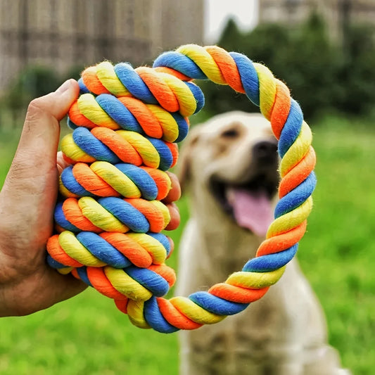 1pc Heavy-Duty Rope Pull Ring Toy for Large Dogs– Durable Braided for Chewing&Teeth Cleaning,for Tug of War and Interactive Play