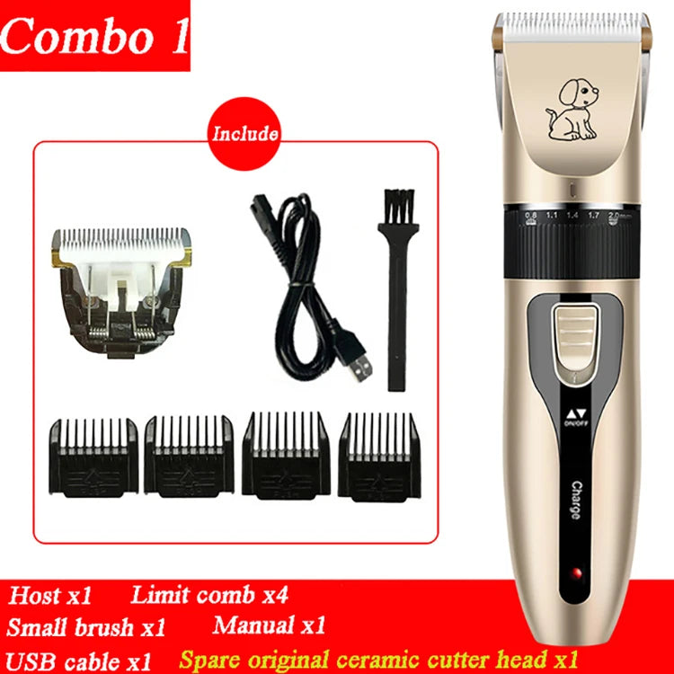 Cordless Pet Hair Clipper with Ceramic Blade