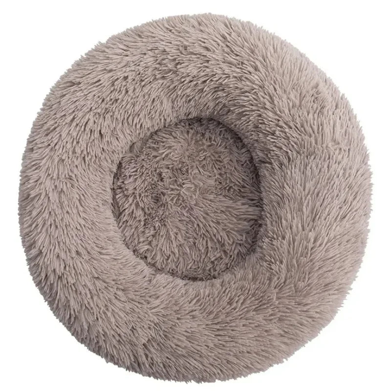 Round Plush Pet Bed for Dogs & Cats