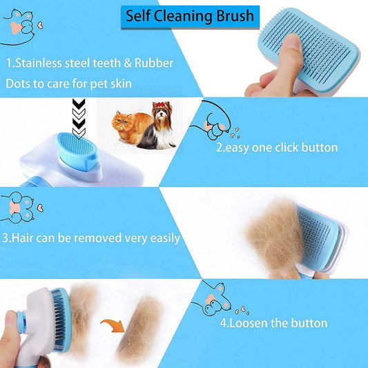 Pet Hair Remover Grooming Brush – Dogs & Cats