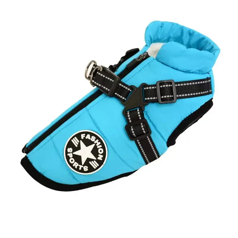 Large Dog Winter Jacket with Harness