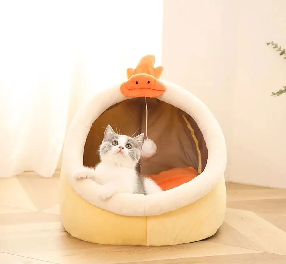 Cartoon Foldable Cat & Small Dog Bed