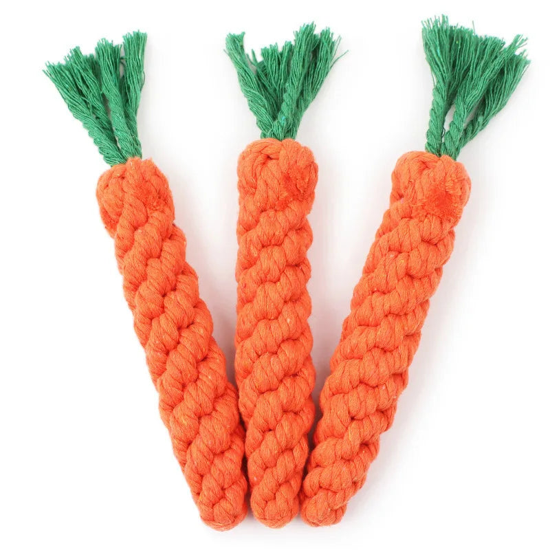 1PC Dog Toy Carrot Knot Rope